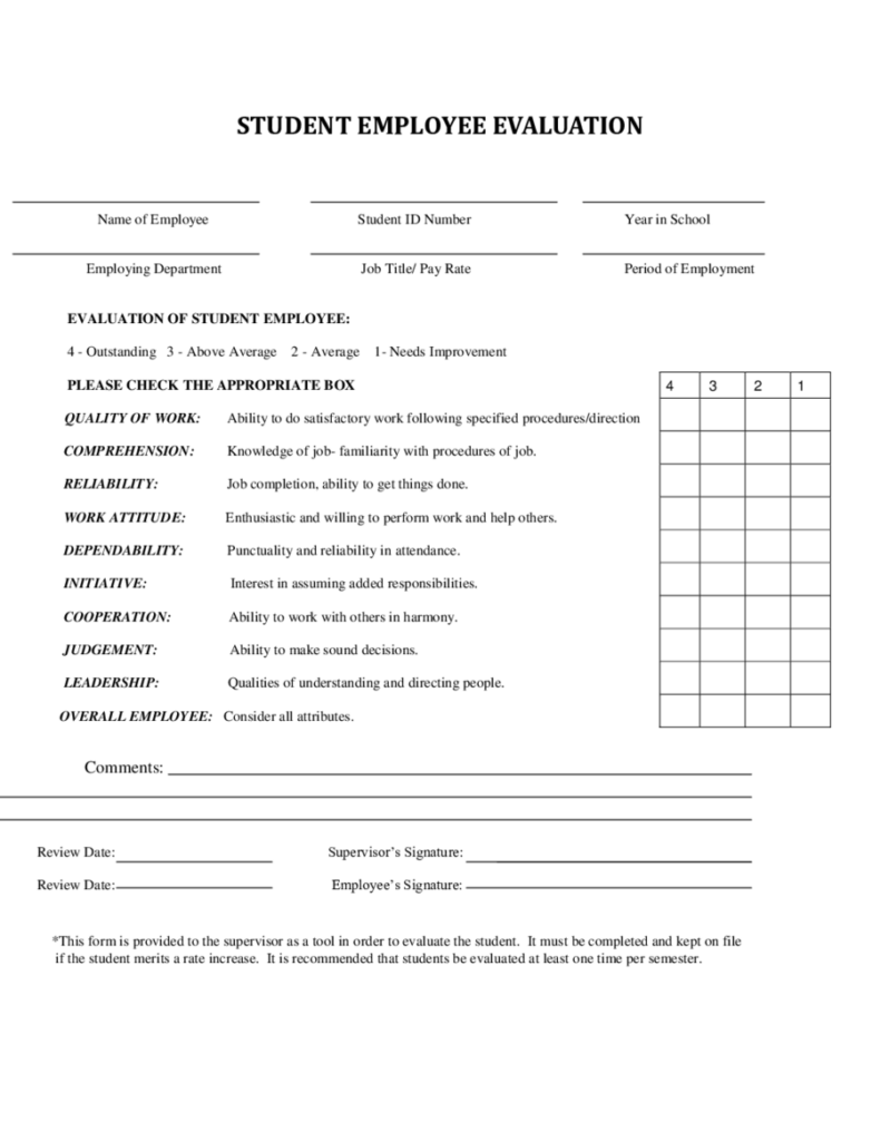 2021 Employee Evaluation Form Fillable Printable PDF Forms Handypdf