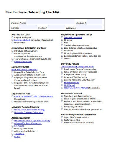 23 New Employee Checklist Templates In Google Docs Word Pages 