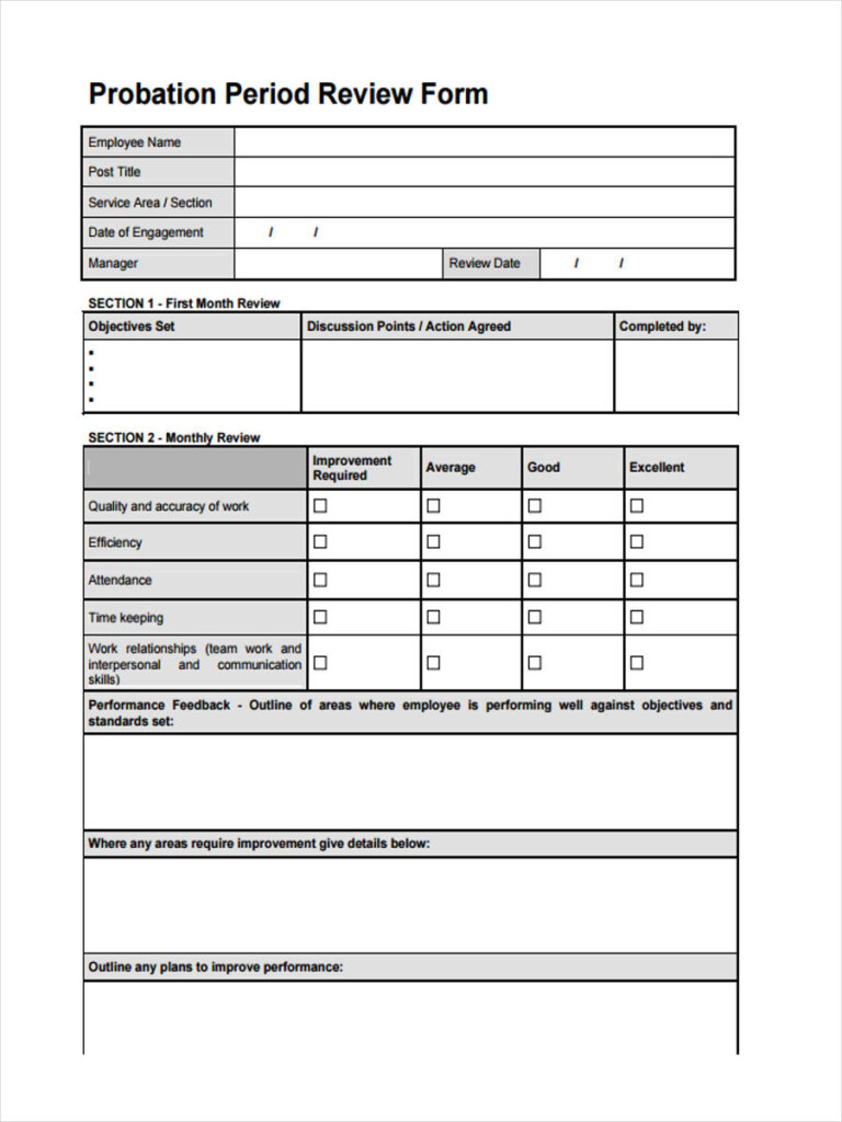 3 Months Probation Review Sample