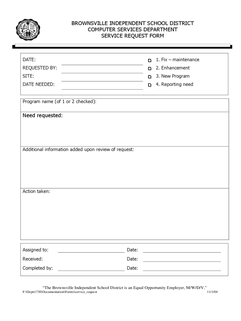 Computer Service Request Form 2 Free Templates In PDF Word Excel 