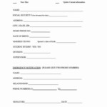 Employee Information Form Template New 47 Printable Employee