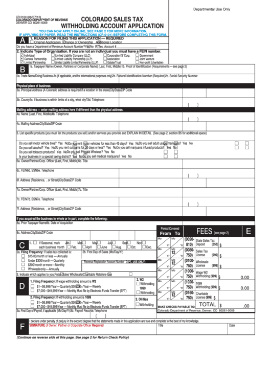 Colorado Employee Withholding Tax Form 2023