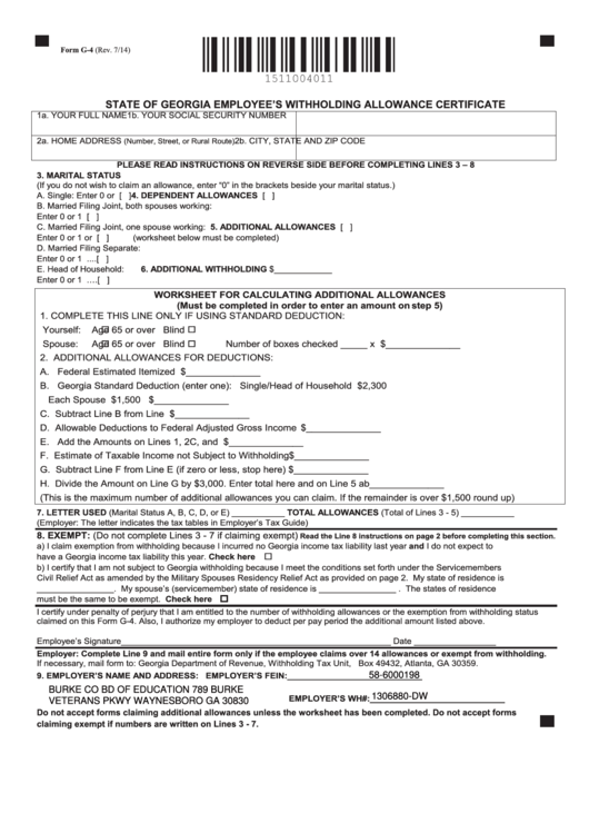 Georgia Employee Tax Withholding Forms 2023