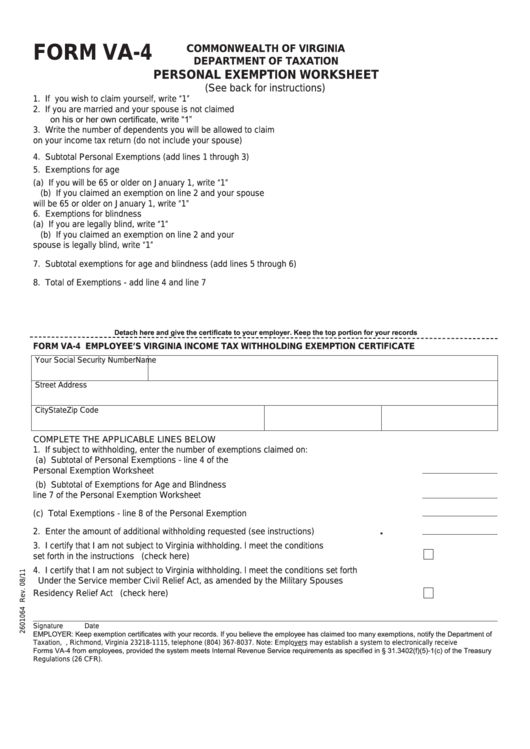 Va Tax Form 4 Student Employee 2023