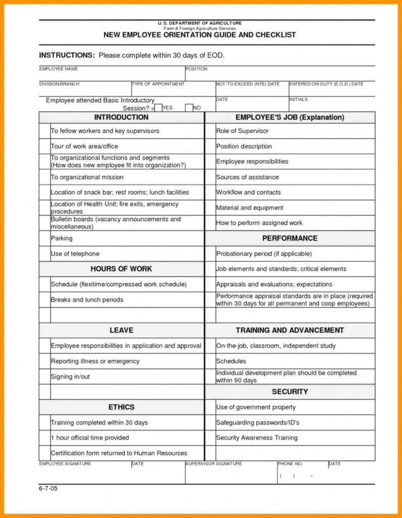 Free New Employee Checklist Shrm Excel Hire Format Template Free 