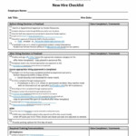 Printable 50 Useful New Hire Checklist Templates Forms Templatelab