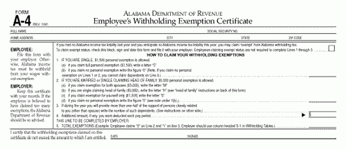 Alabama State Form W 4 Download