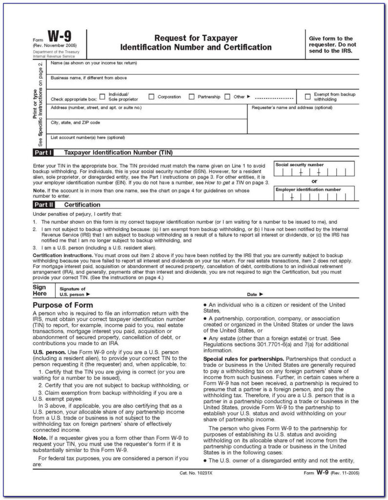 Blank W9 Tax Form New Printable Form Letter For 2021