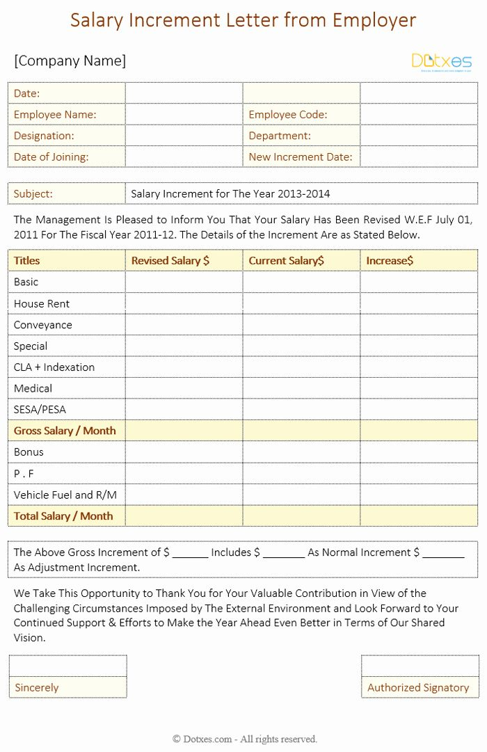 Employee Raise Form Inspirational Salary Increment Letter 6 Best Employee Raise Form Inspirational Salary Increment Letter 6 Best