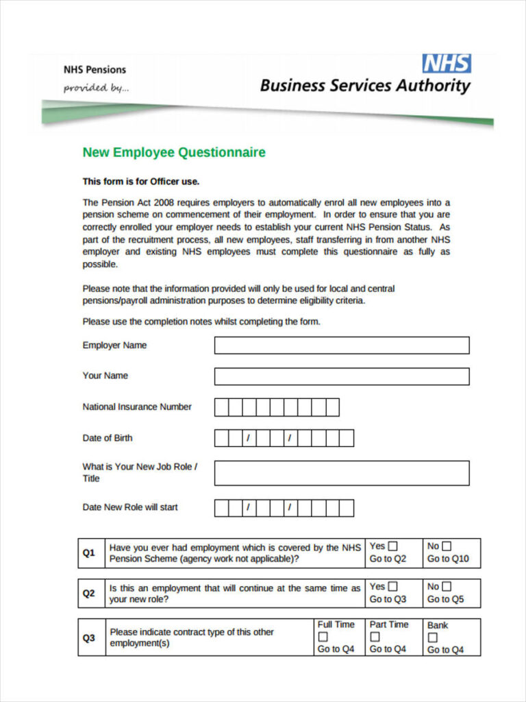 FREE 43 Questionnaire Forms In PDF Ms Word Excel