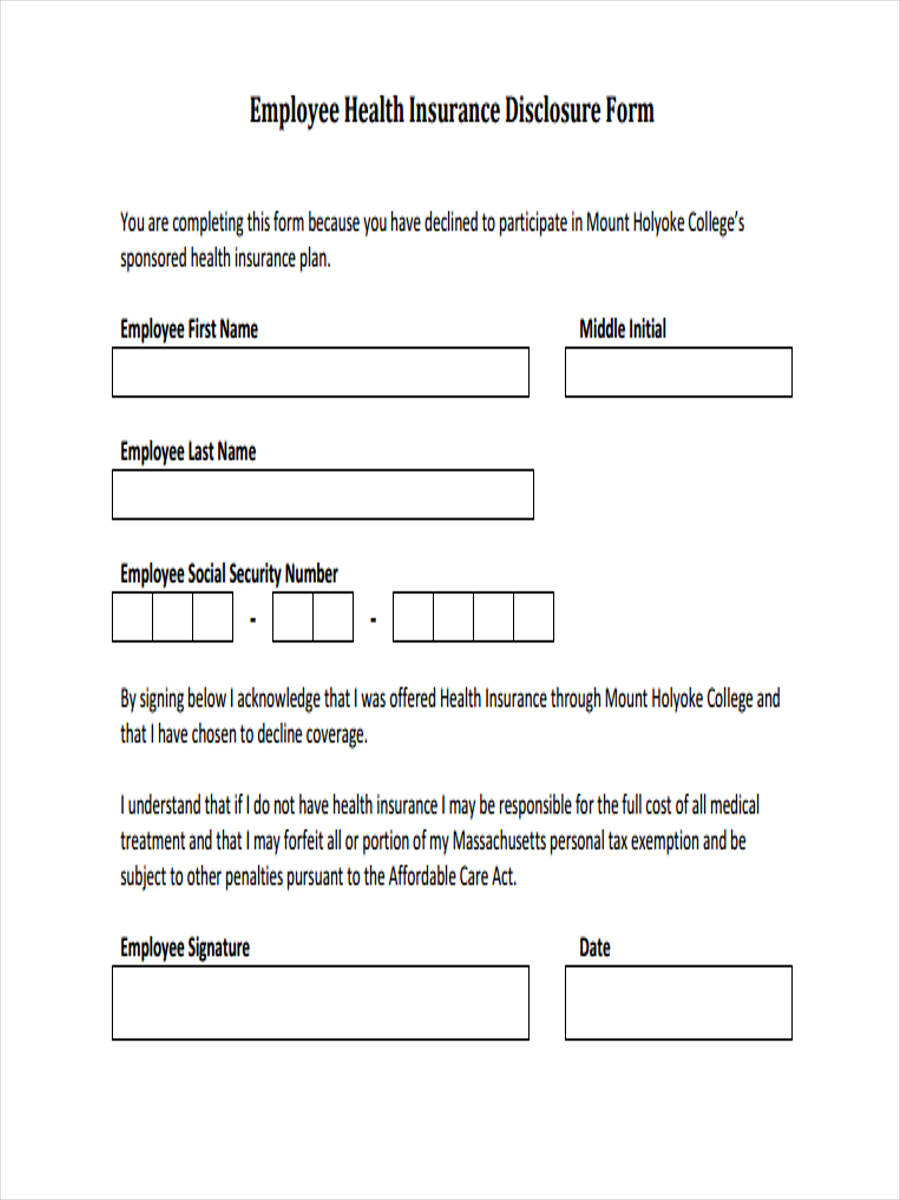 FREE 9 Employee Health Forms In PDF Ms Word FREE 9 Employee Health Forms In PDF Ms Word