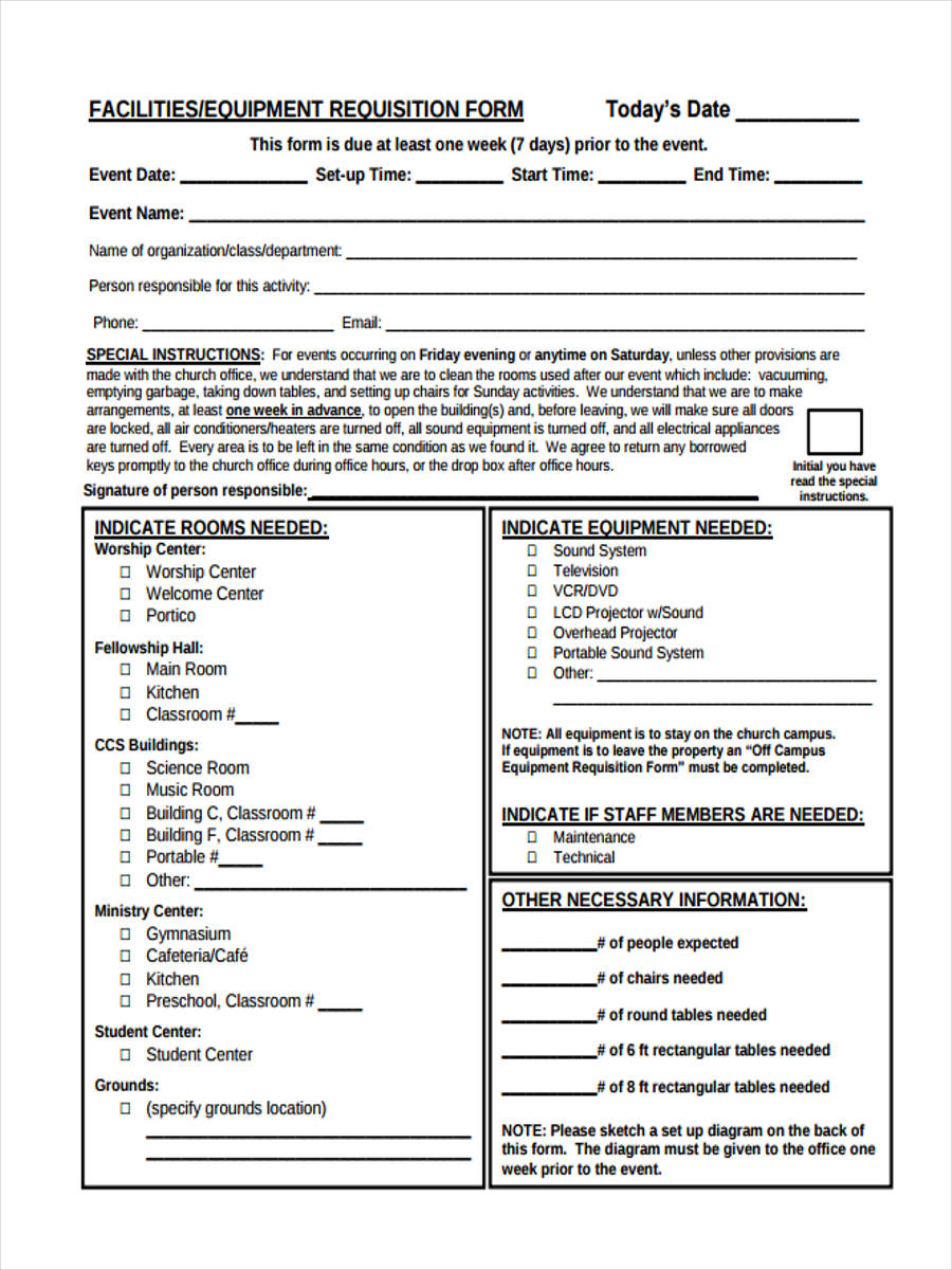 FREE 9 Equipment Requisition Forms In PDF Ms Word Excel FREE 9 Equipment Requisition Forms In PDF Ms Word Excel