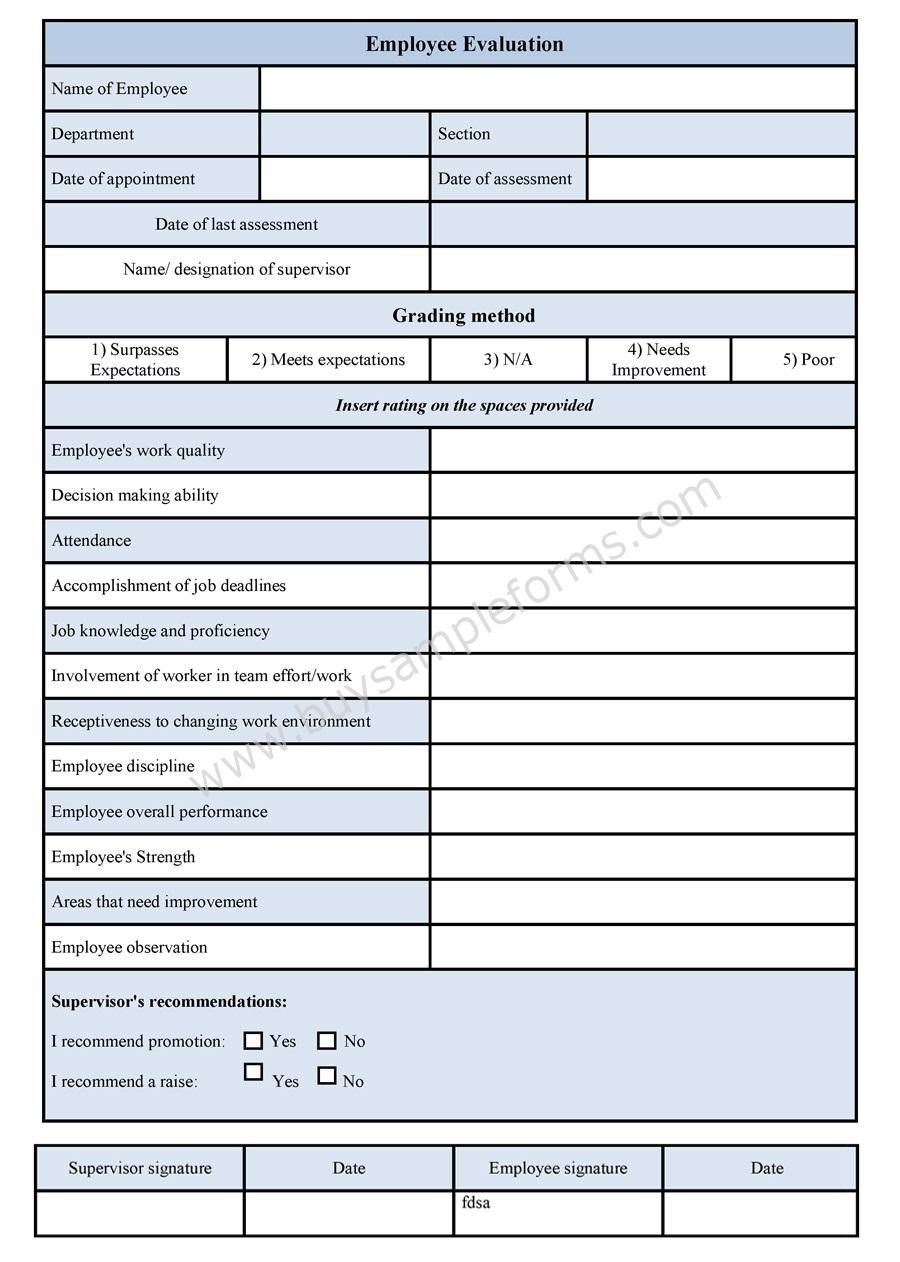 Free Employee Self Evaluation Forms Printable Free Printable Free Employee Self Evaluation Forms Printable Free Printable