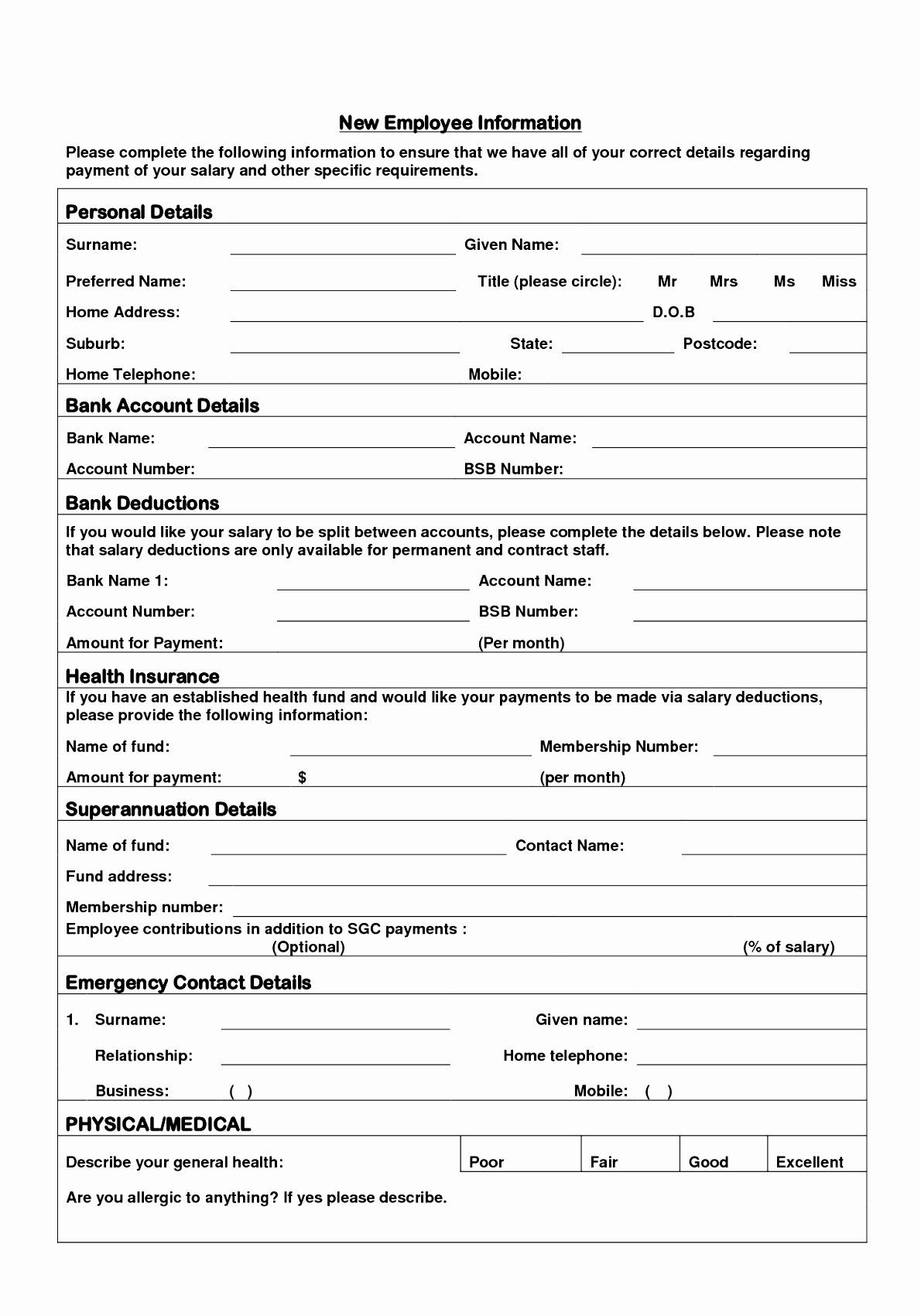 Forms Needed For New Employee 2022