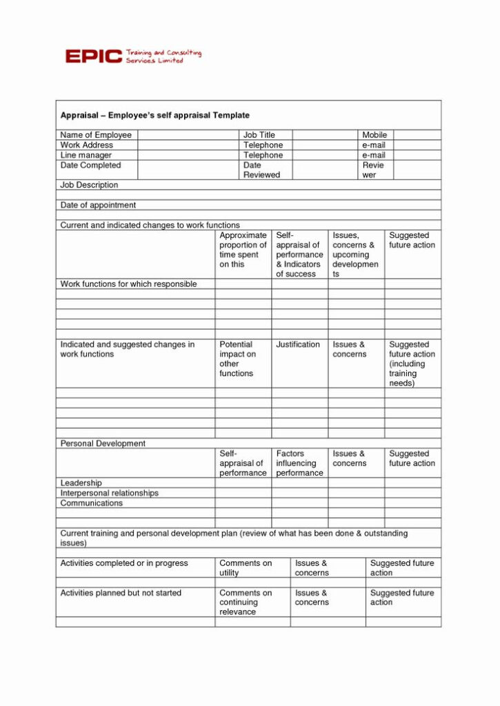 Self Performance Review Template Beautiful 14 Best Of Employee 