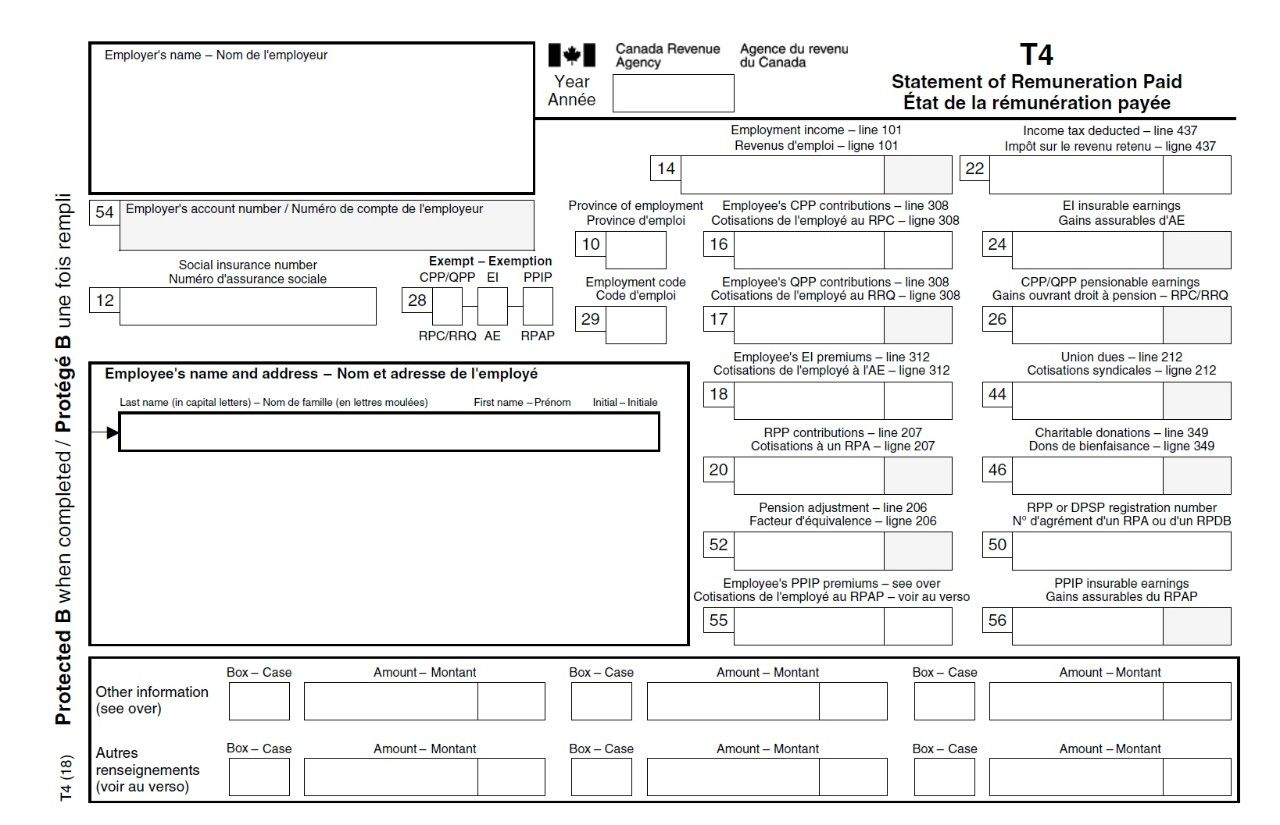 T4 Slip Employee Tax Forms Tax Forms Canada Pension Plan T4 Slip Employee Tax Forms Tax Forms Canada Pension Plan
