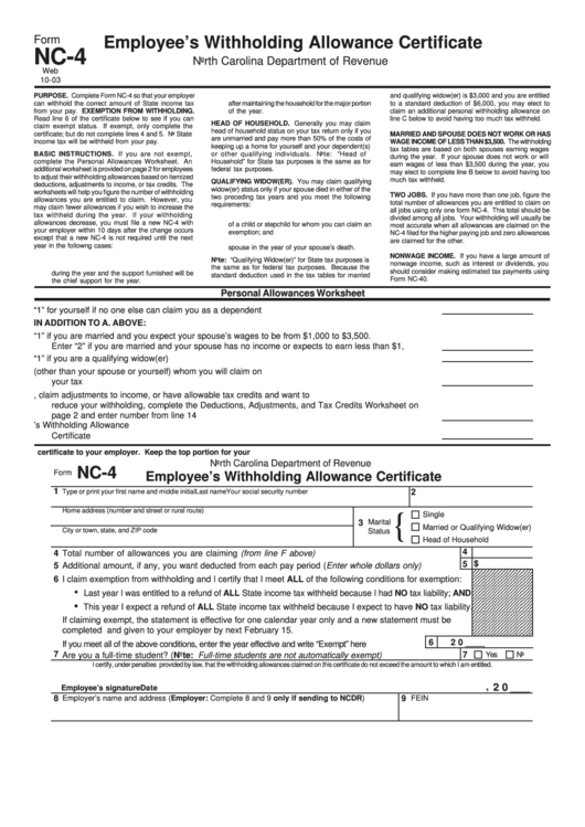 Nc State Tax Form For New Employee 2023