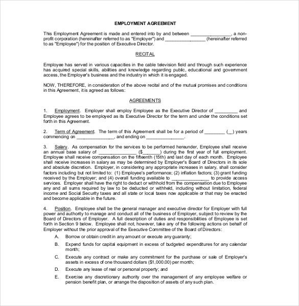 24 Employee Agreement Templates Word PDF Apple Pages Document 