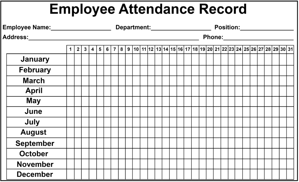 Daily Monthly Employee Attendance Sheet Template Free HowToWiki