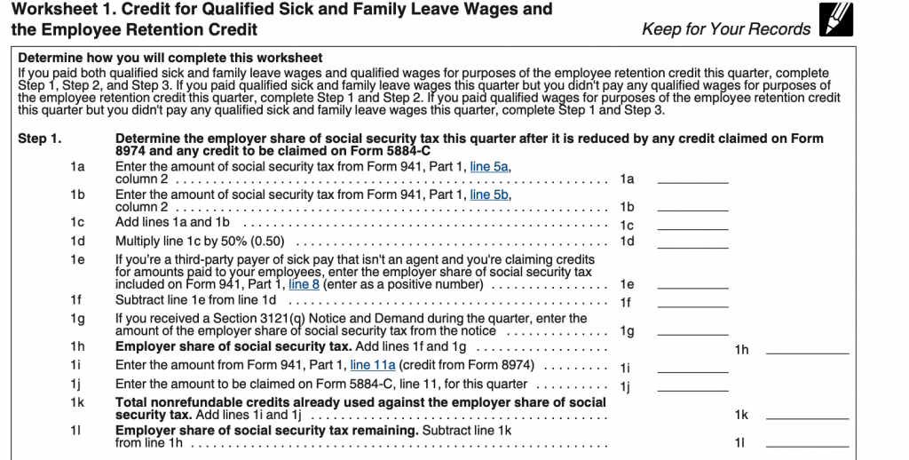 Don t Forget Worksheet 1 When You File Your Form 941 This Quarter 