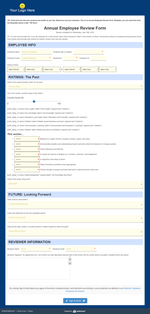 Employee Evaluation Form Annual Review Form Free Template 
