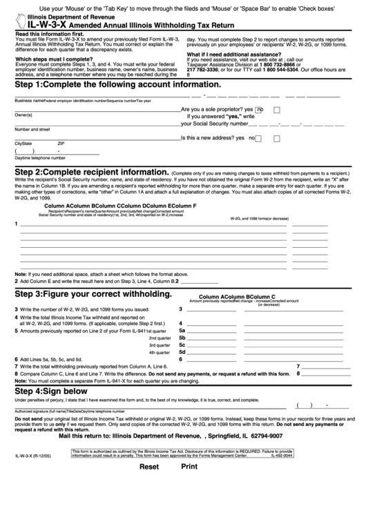 Illinois Employee Tax Withholding Form 2023