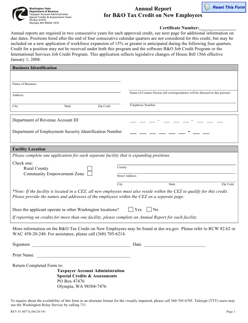 Form REV41 0077A Download Fillable PDF Or Fill Online Annual Report For Form REV41 0077A Download Fillable PDF Or Fill Online Annual Report For