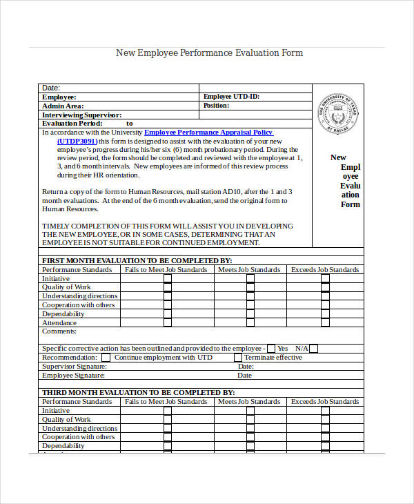 FREE 20 Employee Evaluation Forms In MS Word FREE 20 Employee Evaluation Forms In MS Word
