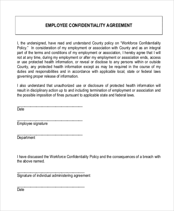 FREE 8 Sample Confidentiality Agreement Forms In PDF MS Word