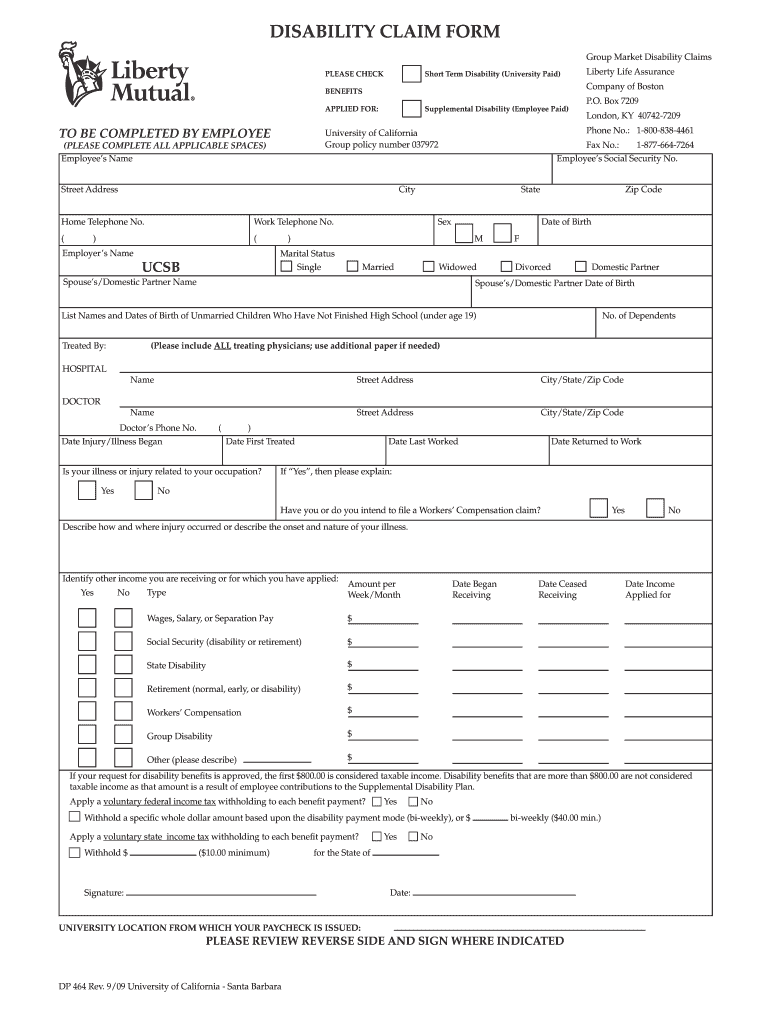 Liberty Mutual Claim Form Fill Online Printable Fillable Blank 