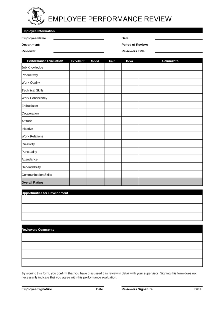 Performance Appraisal Form Sample Pdf PDF Template Performance Appraisal Form Sample Pdf PDF Template