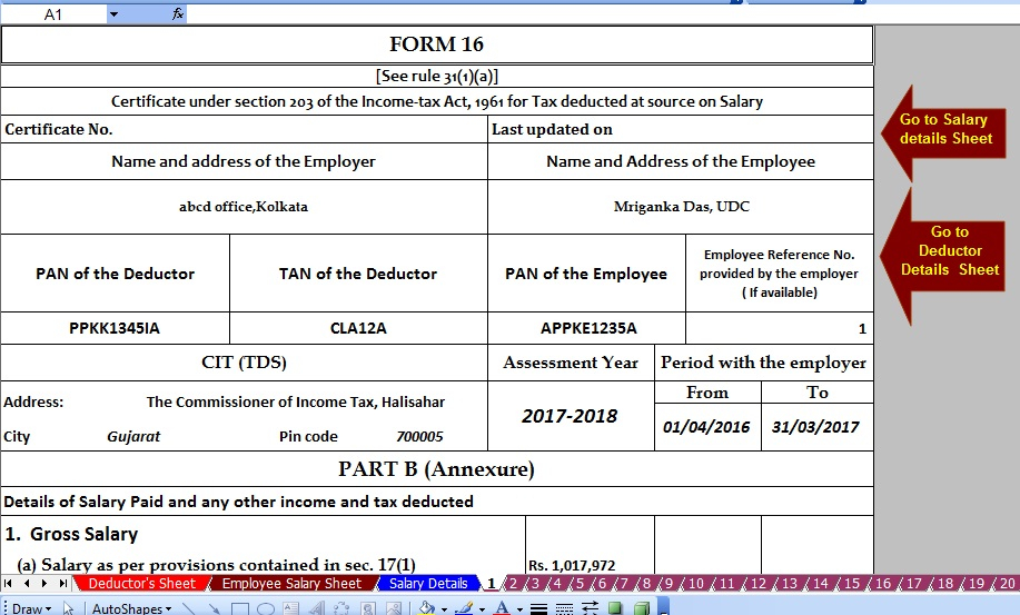 Taxexcel Automated Master Of Form 16 Part B F Income Tax Expectations 